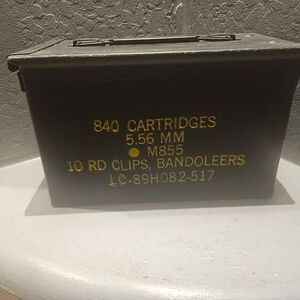 Green Ammo Metal Box 7"x12"6" 5.56 MM Box